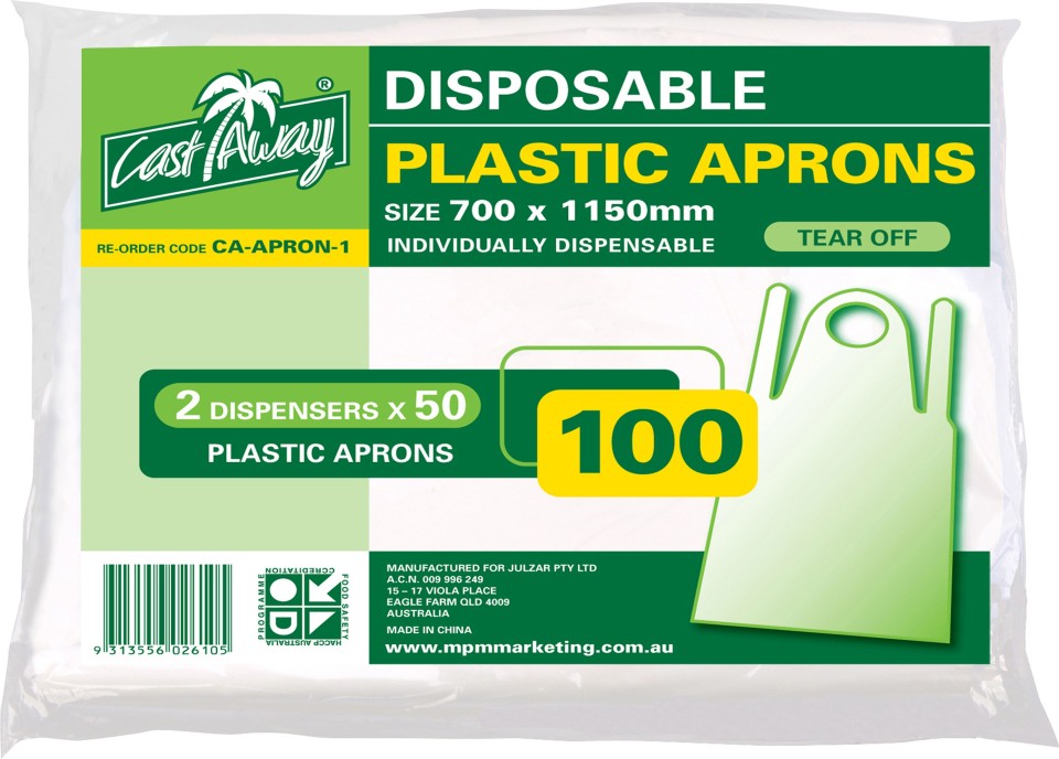 Prime Source Apron Disposable 1150mm White Carton 1000