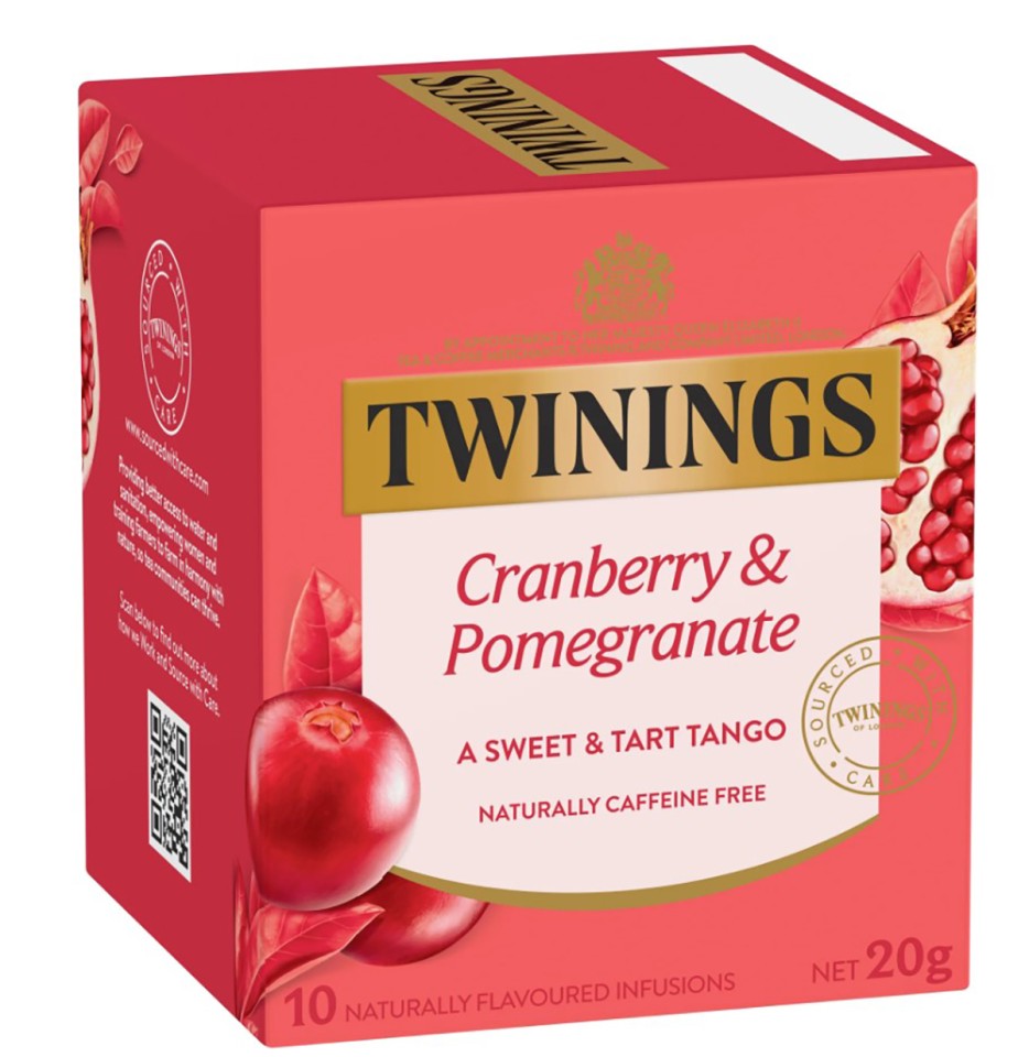 Twinings Tea Bags Enveloped Cranberry & Pomegranate Pack 10