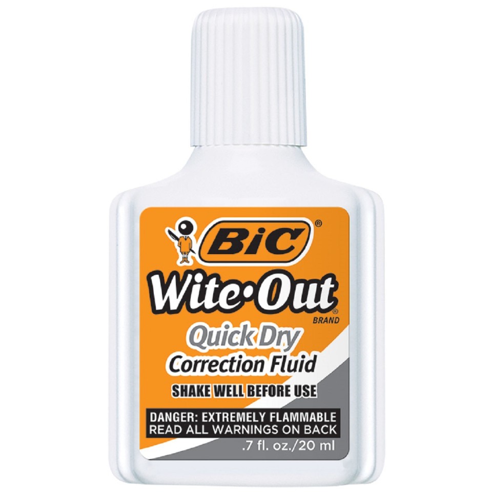 BIC Write-Out Correction Fluid Quick Dry 20ml