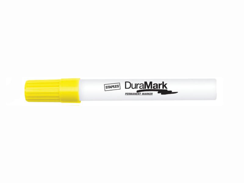 Duramark Permanent Marker Chisel Tip Yellow Box 12