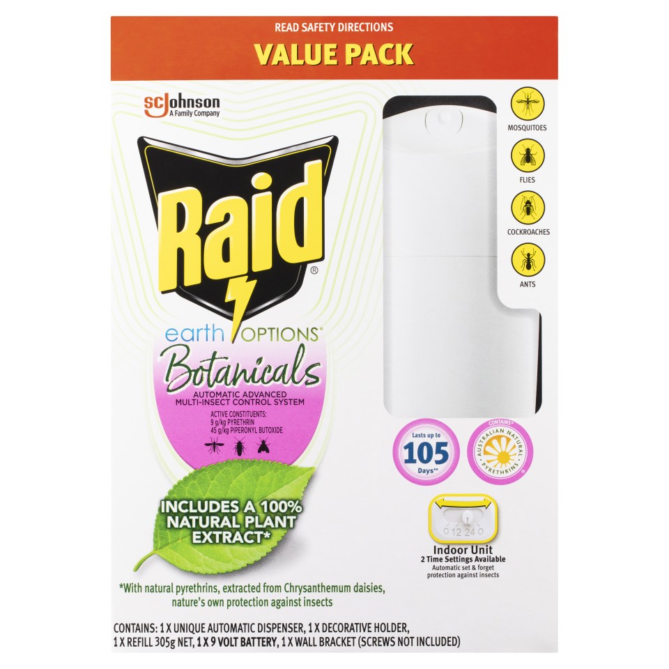 Raid Earth Options Botanicals Automatic Insect Control System 305g
