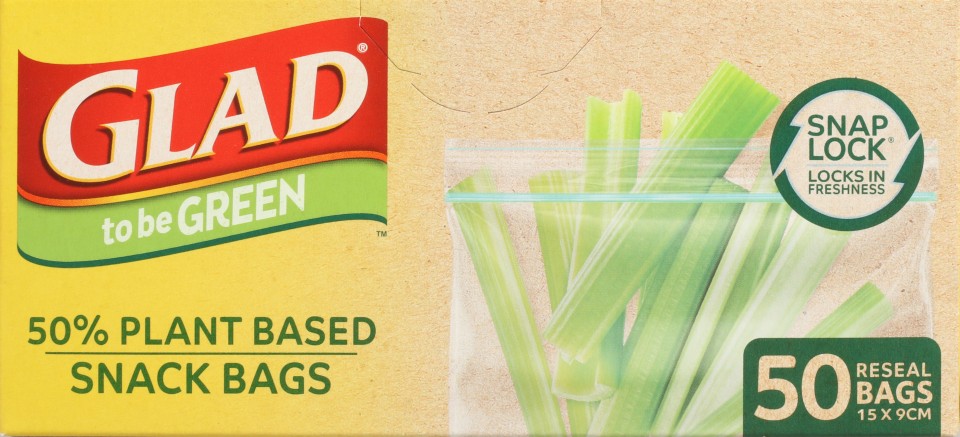Glad To Be Green Storage Bags Plant Based Resealable 150x90mm Pack 50