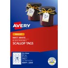 Avery Scalloped Tags Inkjet Printers 50 X 32mm Double Sided Pack 90 Labels (980050 / 22848) image