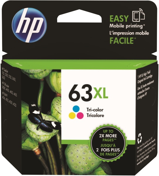 HP Inkjet Ink Cartridge 63XL High Yield Tri Colour