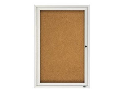 Quartet Noticeboard Cabinet Aluminium Frame 900x600mm Cork