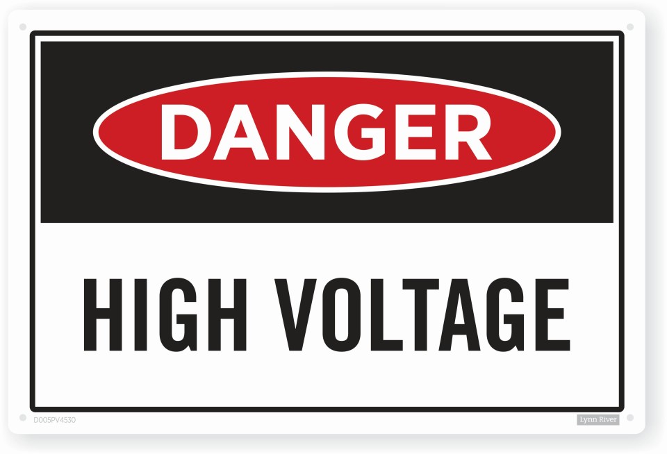 Sign - Danger High Voltage 450 300 Each
