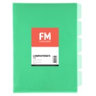 FM Pocket L Shape 5 Tab A4 Green 5 Pack image