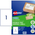 Avery Enviro Shipping Labels  for Laser Printers, 199.6 x 289.1 mm, 100 Labels (959120 / L7167EV) image