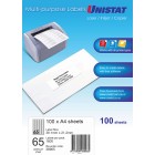 Unistat 38965 Labels 38.1X21.2mm 65 Sheet Pack 100 image