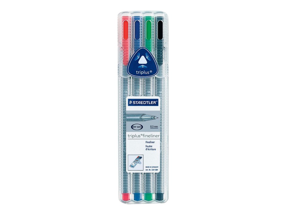 Staedtler Triplus Fineliner Pen 0.3mm Assorted Colours Set 4