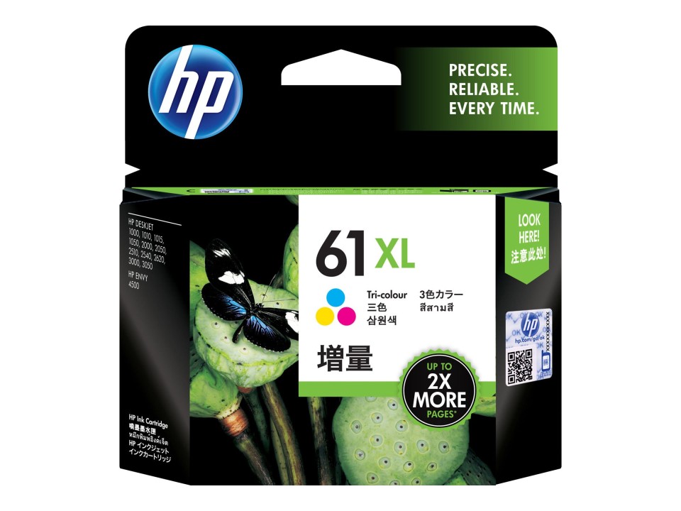 HP Inkjet Ink Cartridge 61XL High Yield Tri Colour