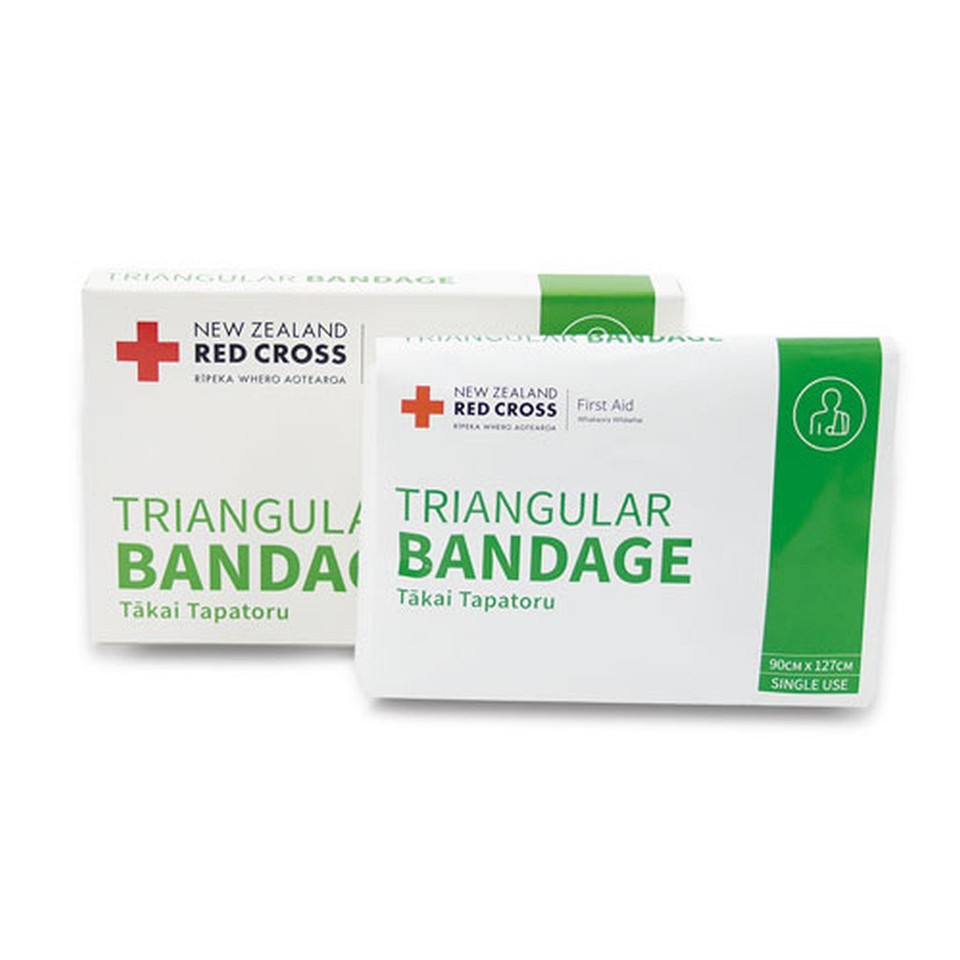 Red Cross Triangular Bandage Single Use Boxed 90 X 127cm