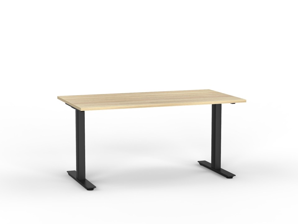 Agile Fixed Desk 1500Wx800Dmm Atlantic Oak Top / Black Frame