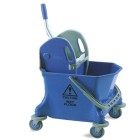Vikan Ergonomic Press Wringer Mop Bucket on Wheels 25 Litre Blue 68/270013 image