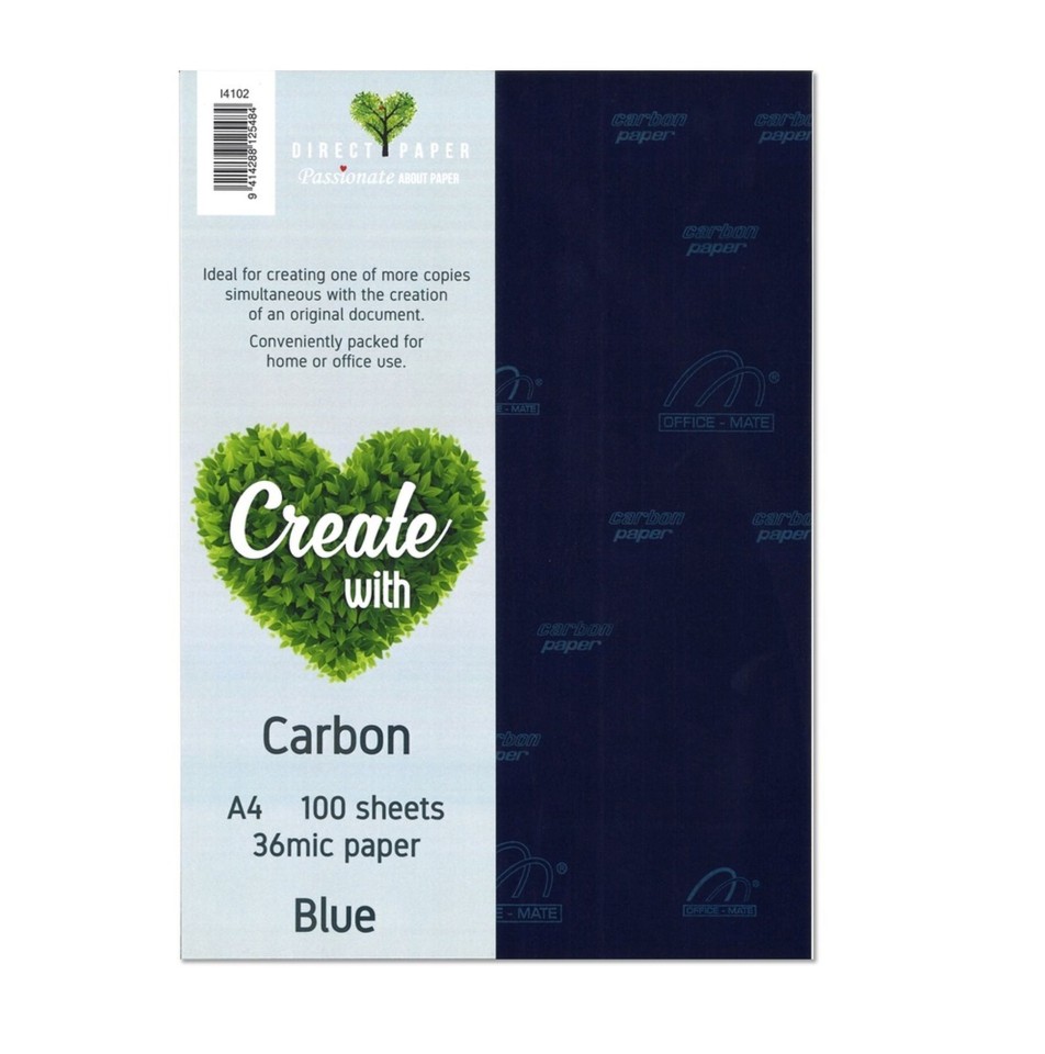 Direct Paper Carbon Paper A4 36mic Blue Pack 100 Sheets