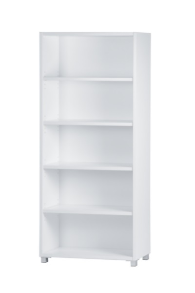 Bookcase 5 Tier 800Wx300Dmm White