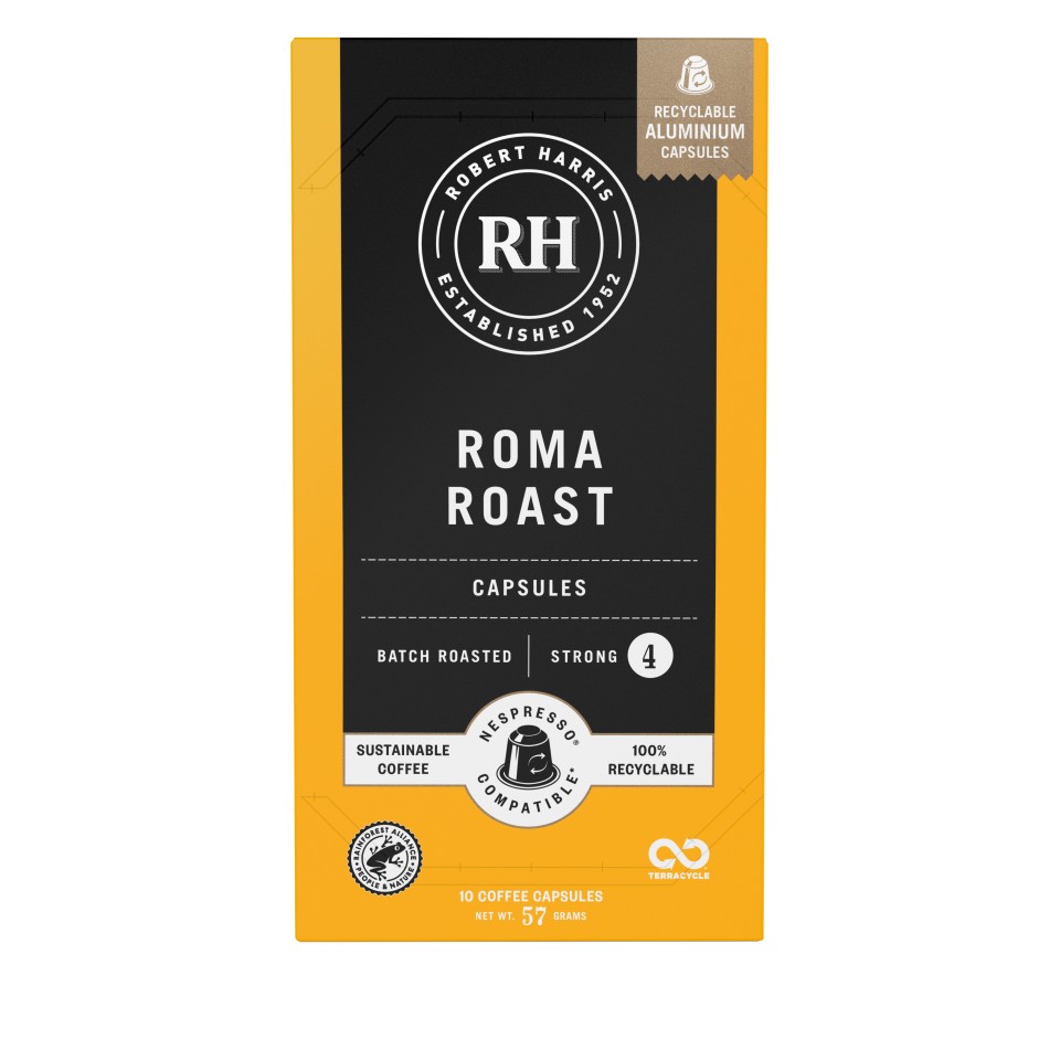 Robert Harris Coffee Capsules Roma Espresso 55g Box 10