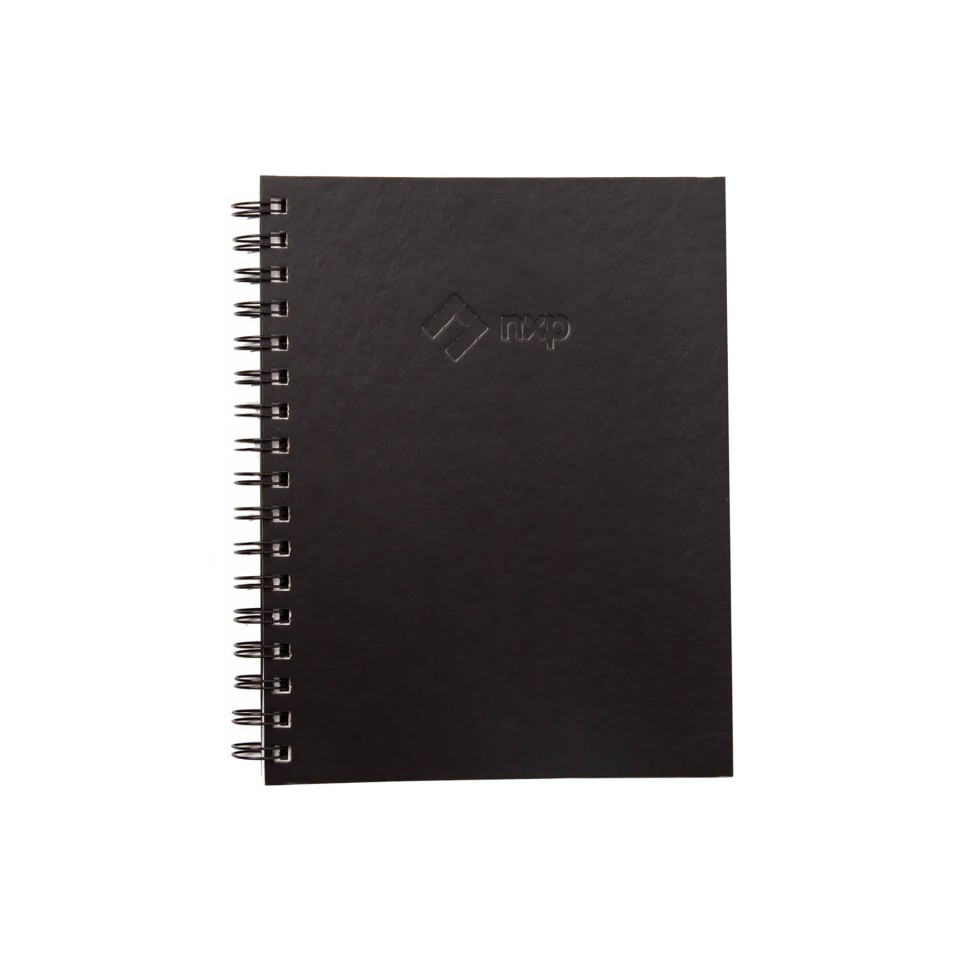 NXP Spiral Hardcover Notebook Ruled Perforated A5 200 Pages Black