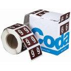 Codafile Numeric Lateral Labels Number 6 25mm Roll 500 image