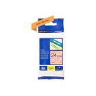 Brother TZe-B51 P-Touch Laminated Labelling Tape Black On Fluoro Orange 24mmx8m image