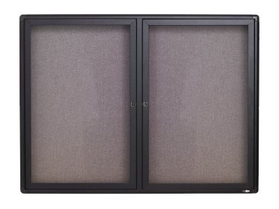 Quartet Fabric Noticeboard Cabinet Aluminium Frame 1200 x 900mm