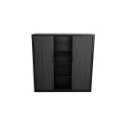 Proceed Tambour 4 Tier Cabinet 1200(h)x1200(w)x450(d)mm Black image