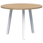 Modella II Cafe Table Angled Leg 800mm Diameter Classic Oak/white (Quickship) image