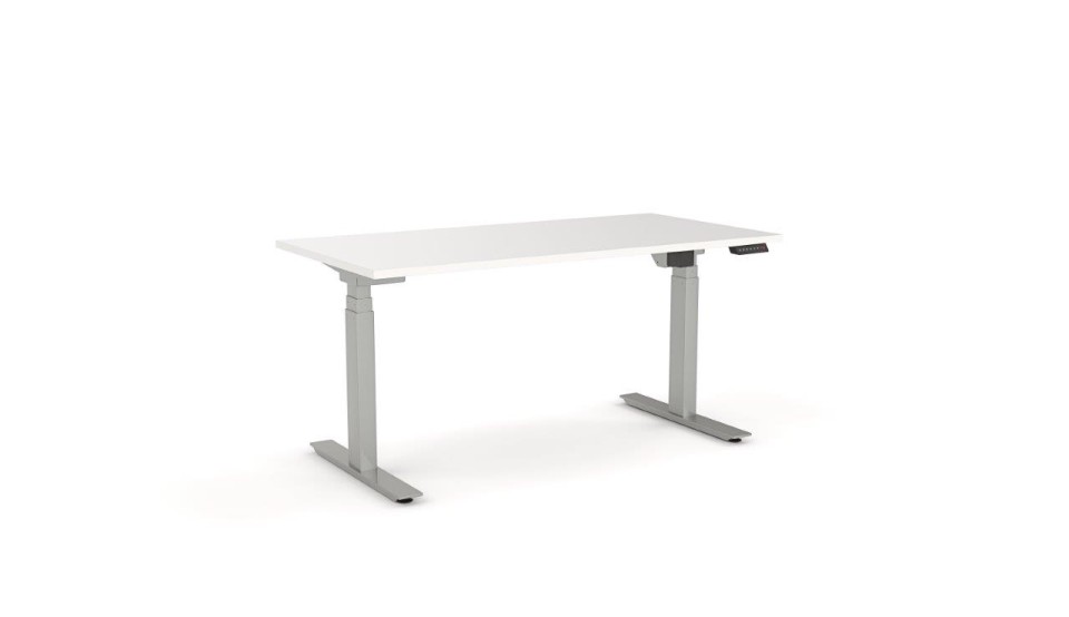 Agile Electric 2 Column Desk 1800Wx800Dmm White Top / Silver Frame