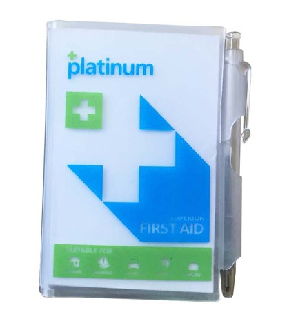 Platinum Notebook With Pen In Blue Plastic Cover