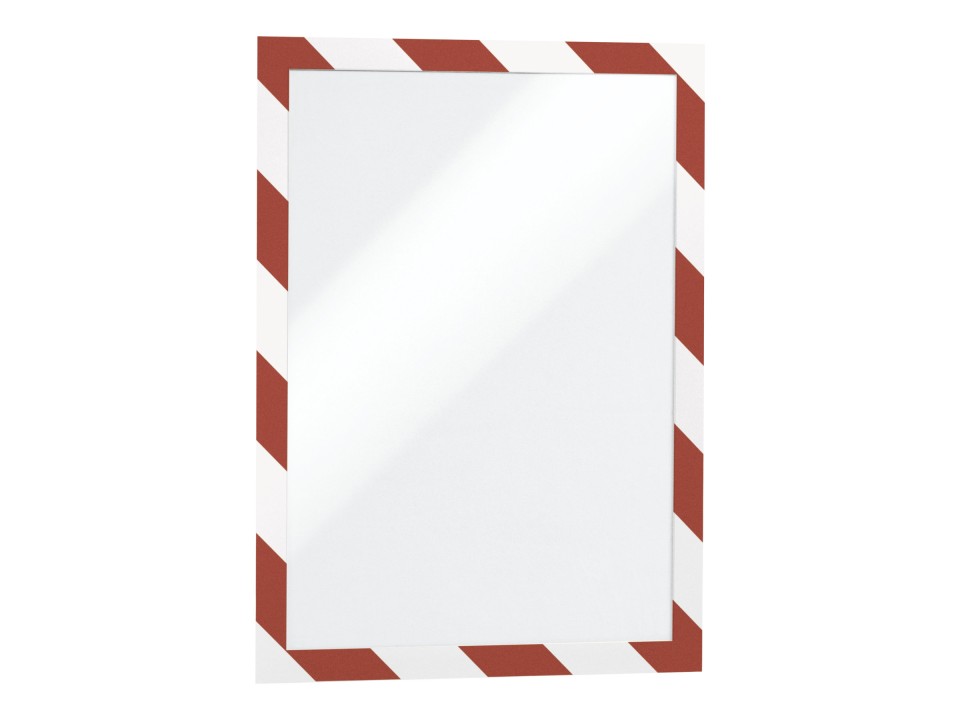 Durable 4944132 Security Red/White Stripe Self Adhesive Frame A4 Pkt 2