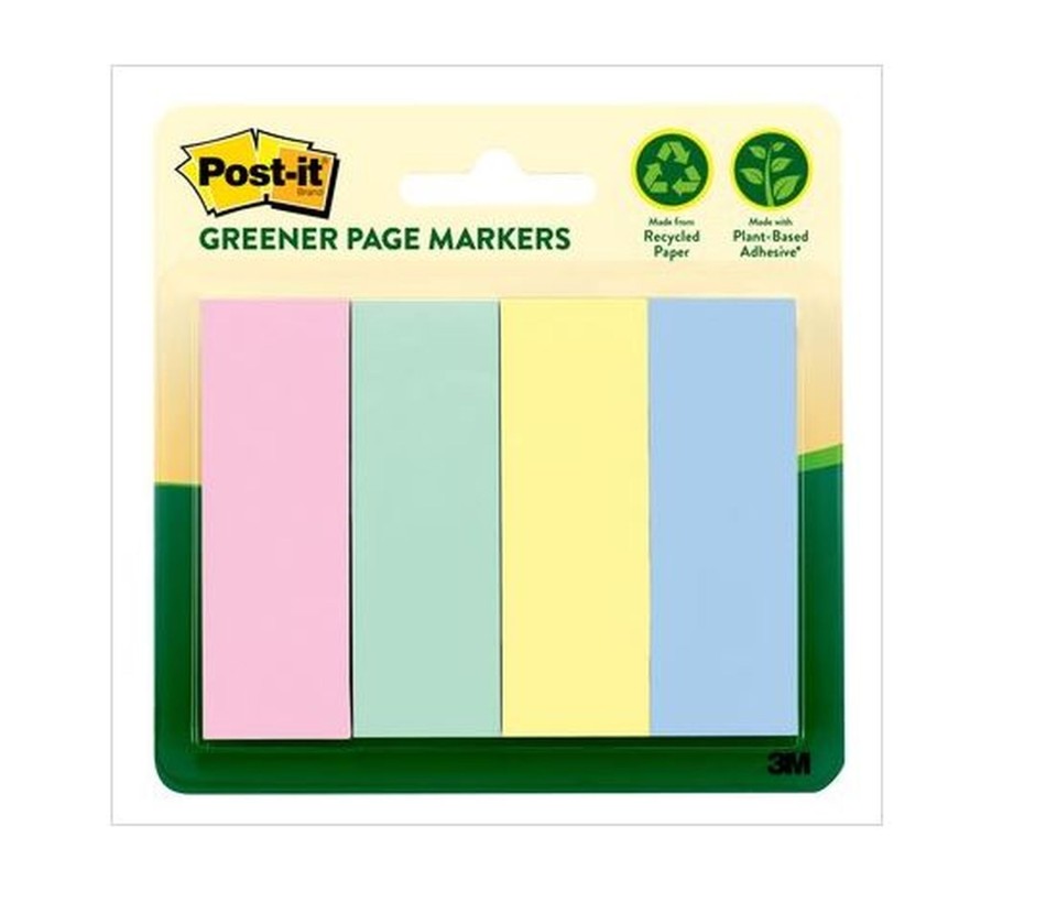 Post-it Greener Page Markers Pastel Colours Pack 4