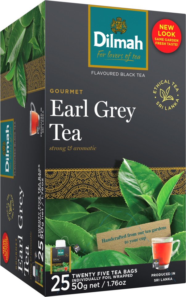 Dilmah Speciality Earl Grey Foil Enveloped Tagged Tea Bags Pack 25