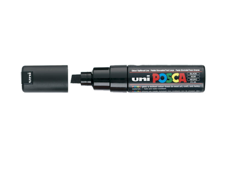 Uni Posca Marker 8.0mm Bold Chisel Black PC-8K