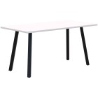 Modella II Cafe Table Angled Leg 1600 X 800mm Snow/black (Quickship) image