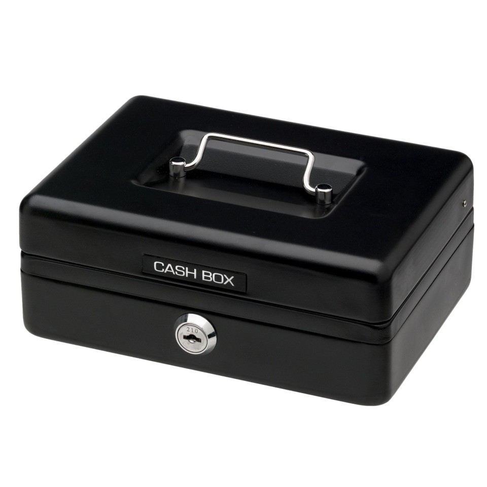 Office Mate Cash Box SR-8822N 8" Black
