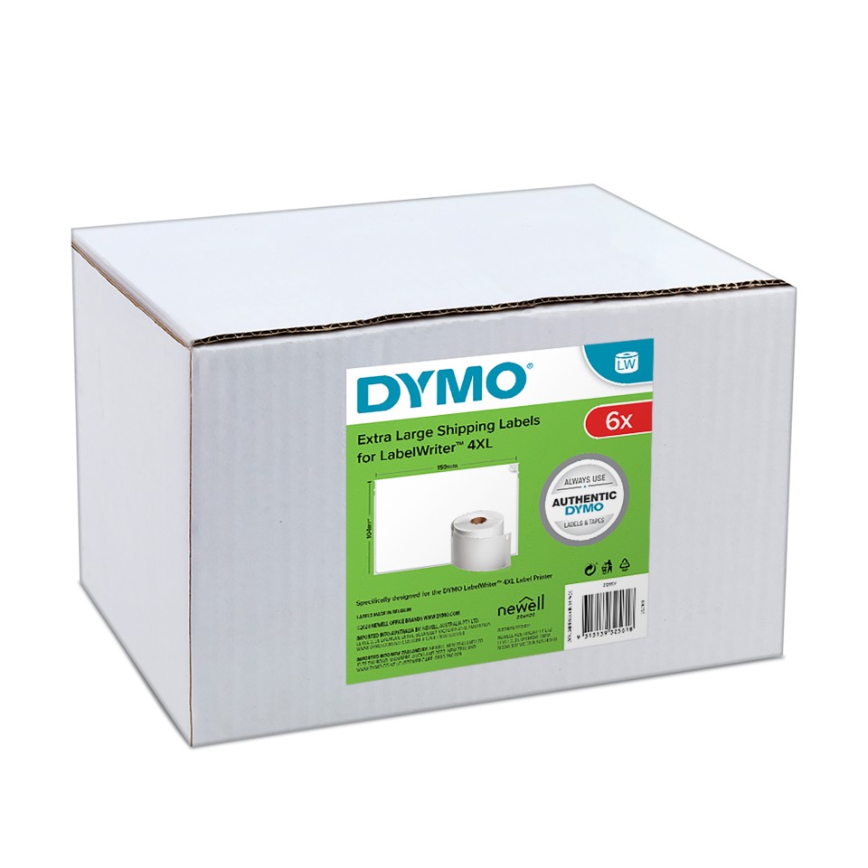 Dymo LabelWriter Shipping Labels Extra Large 104mmx159mm Bulk Pack 6