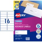 Avery Address Labels Sure Feed Laser Printer 952002/L7162 99.1x34mm 16 Per Sheet Pack 320 Labels image