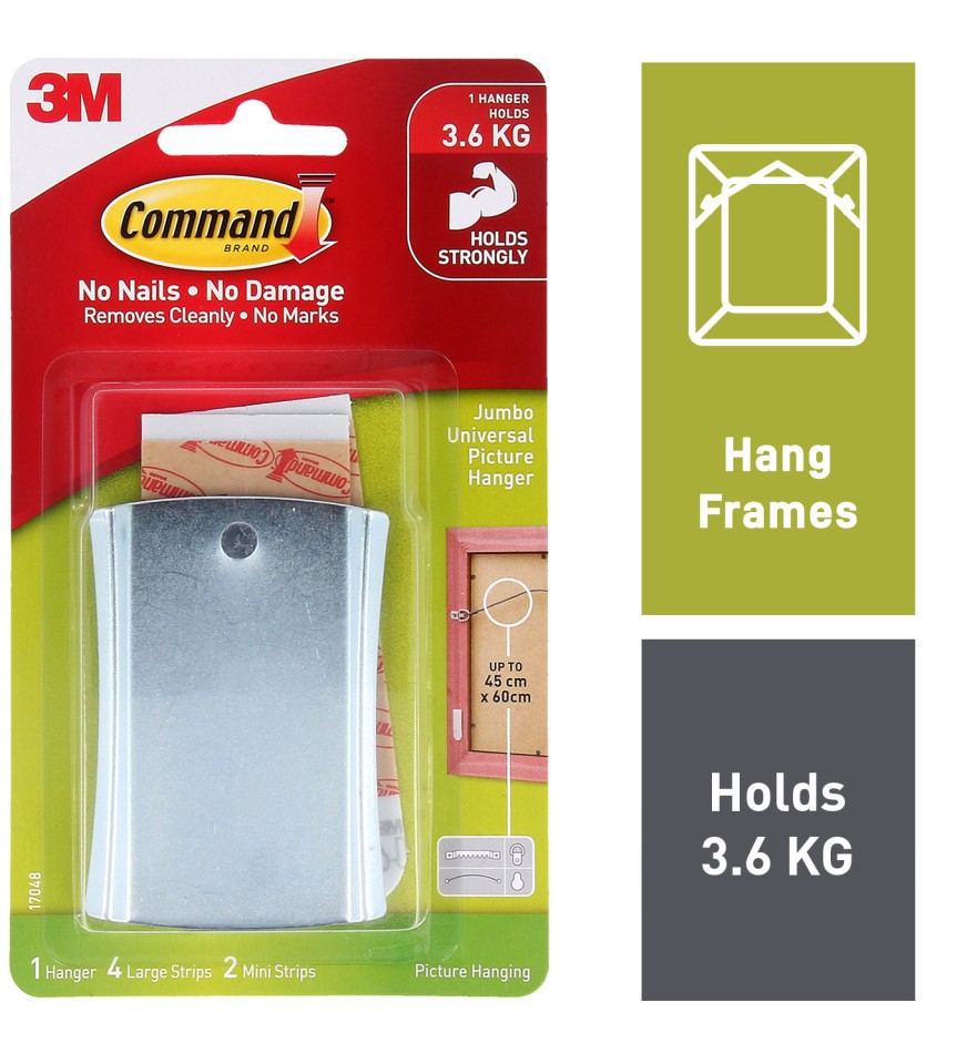 3M Command Picture Hanger Wire back Sticky Nail Metal Pack 1