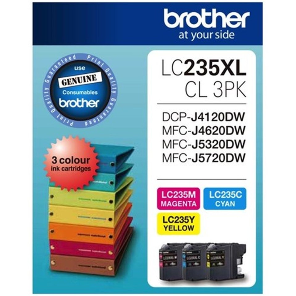 Brother Inkjet Ink Cartridge LC235XL High Yield Tri Colour Pack 3