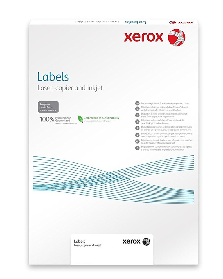 Xerox  Labels- A4 Windows 20UP (98x25.4) Pack 100