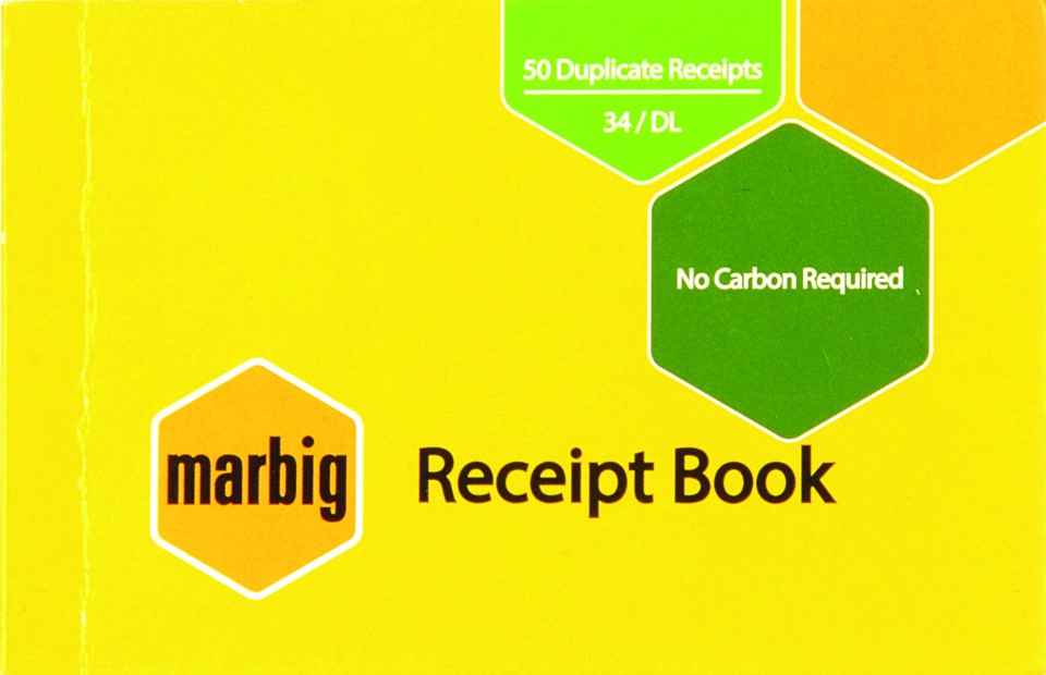 Marbig Receipt Book 34/DL Duplicate 50 Leaf