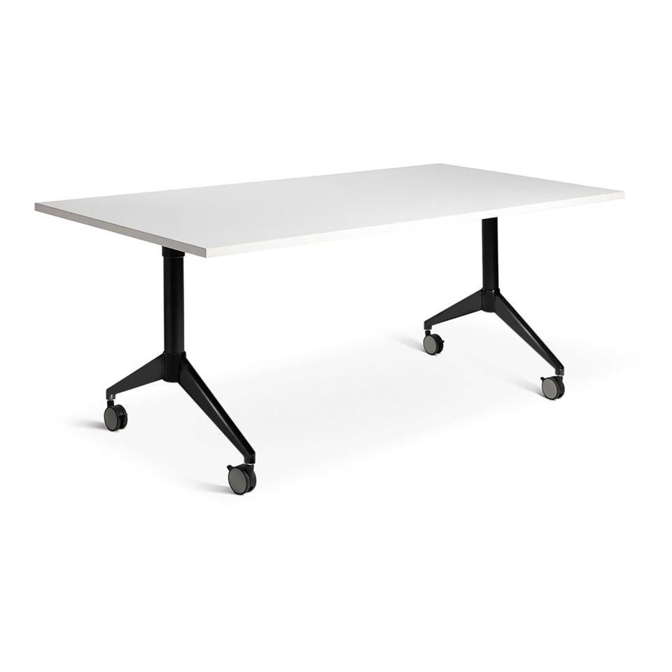 Gravitate Flip Table 1600Wx800D White Top / Black Frame