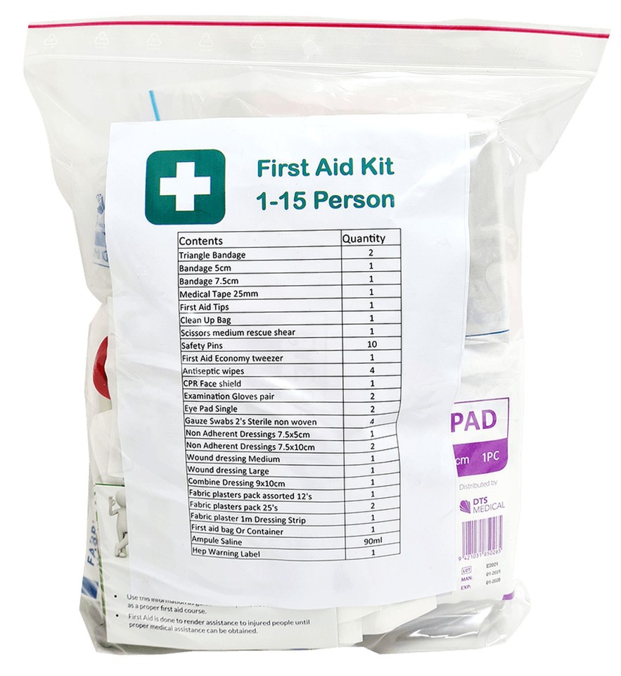 DTS 1-15 Person First Aid Kit Refill