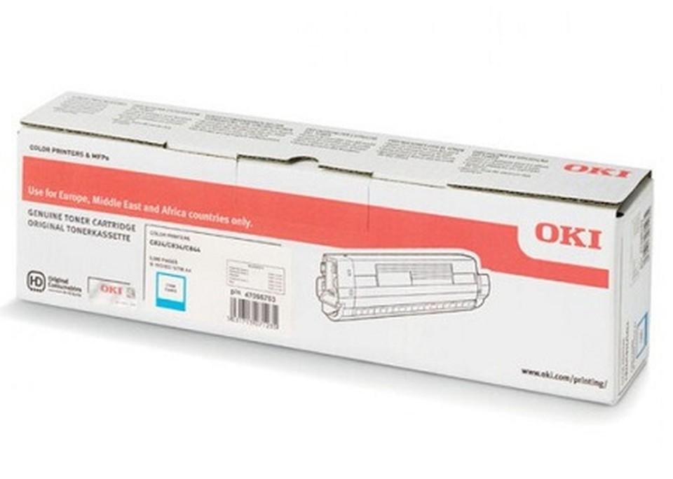 OKI Laser Toner Cartridge C834 High Yield Cyan