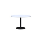 Classic Round Meeting Table 1200 Dia x 745H x 25mm Snowdrift Top With Black Frame image