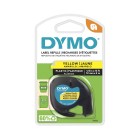 Dymo Letratag Labeller Plastic Tape 12mm X 4m Yellow image
