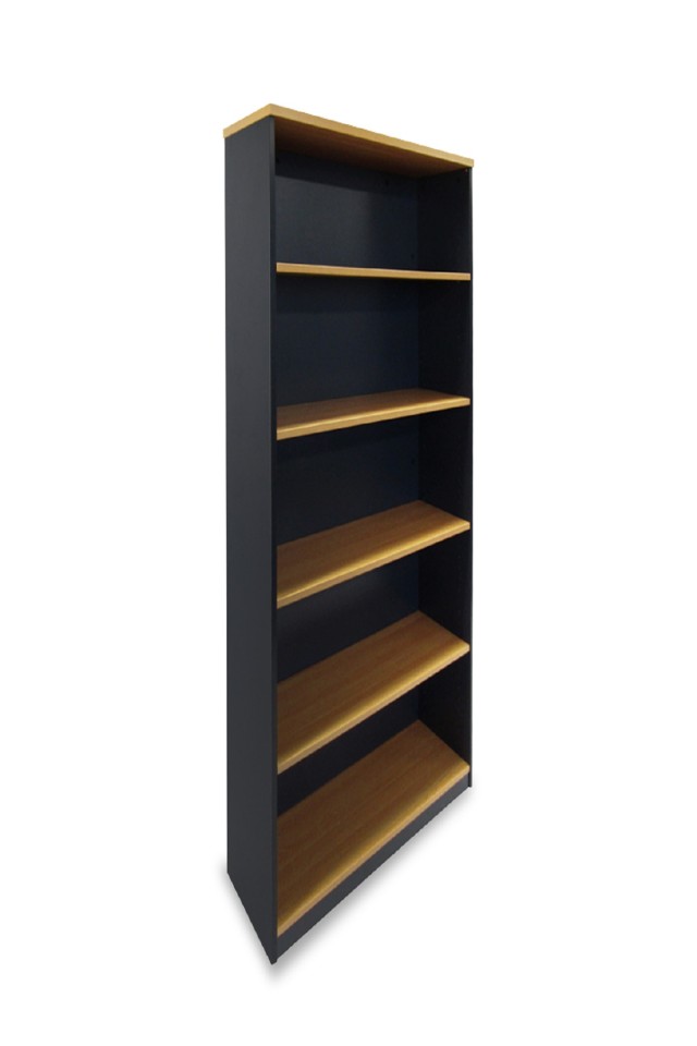 Delta Storage Bookcase 900wx1800Hmm Beech / Charcoal
