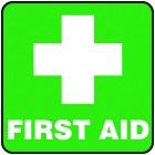 First Aid Sign 105x125 Self Adhesive image