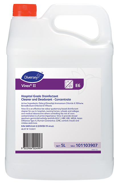 Virexii Hospital Grade Disinfectant Concentrate E6 & Deodoriser 5 Litre