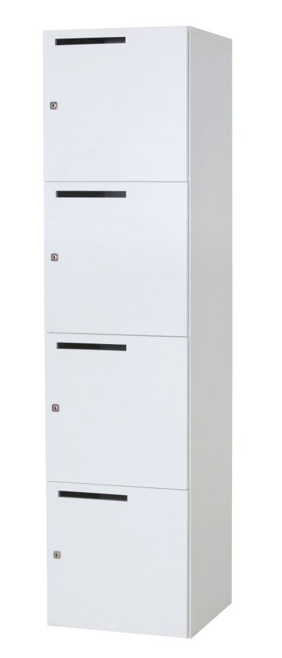 Personal Storage Unit With Camlock 450Wx1800Hmm White